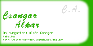 csongor alpar business card